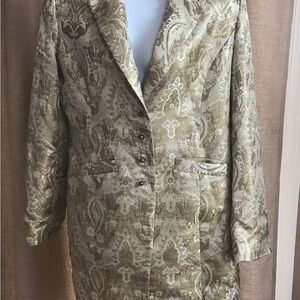 Amanda Smith Vintage Gold Blazer/Duster with Luxurious Brocade Size 8